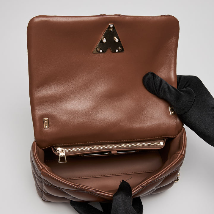 Louis Vuitton Brown Quilted Lambskin Leather Go-14 MM Bag