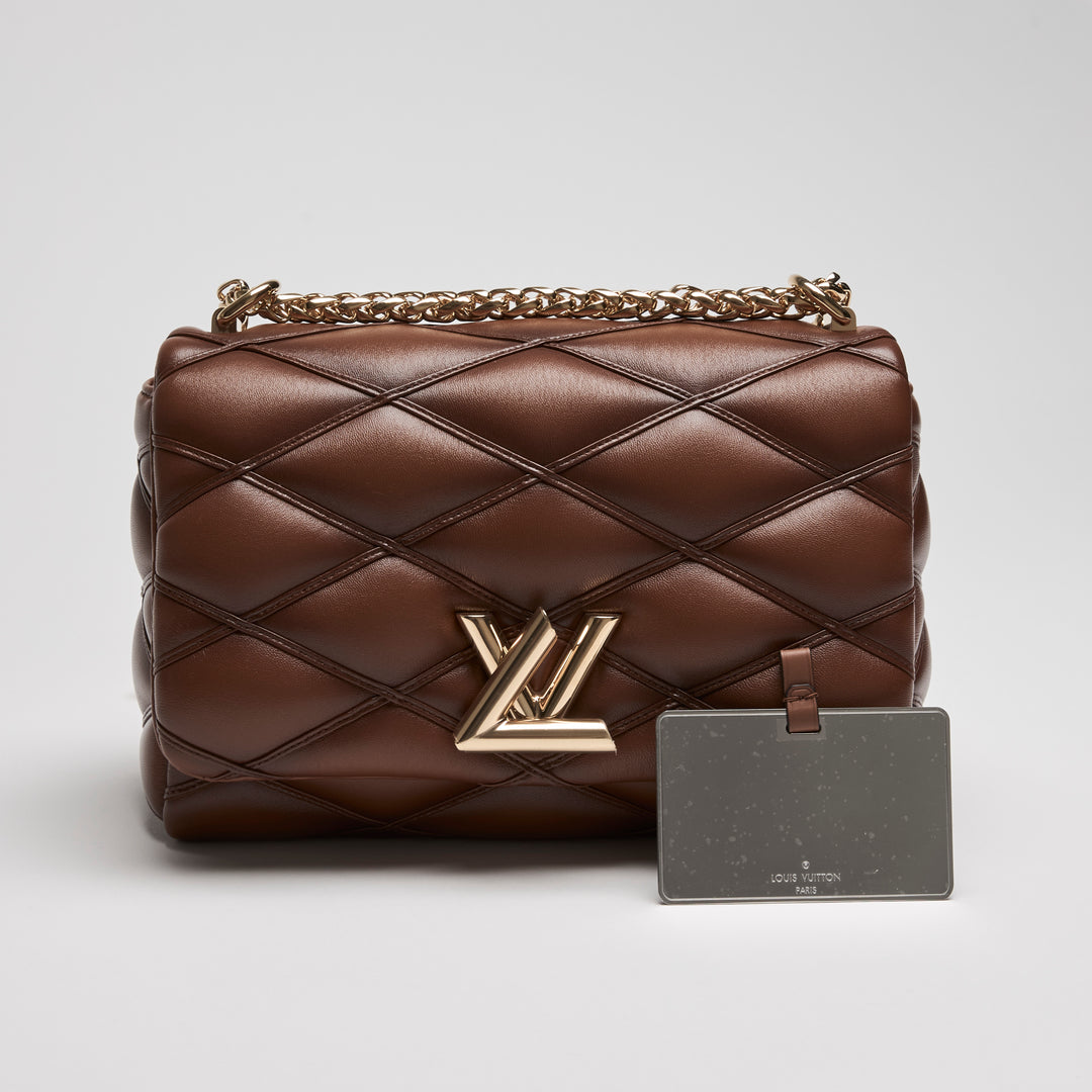 Louis Vuitton Brown Quilted Lambskin Leather Go-14 MM Bag