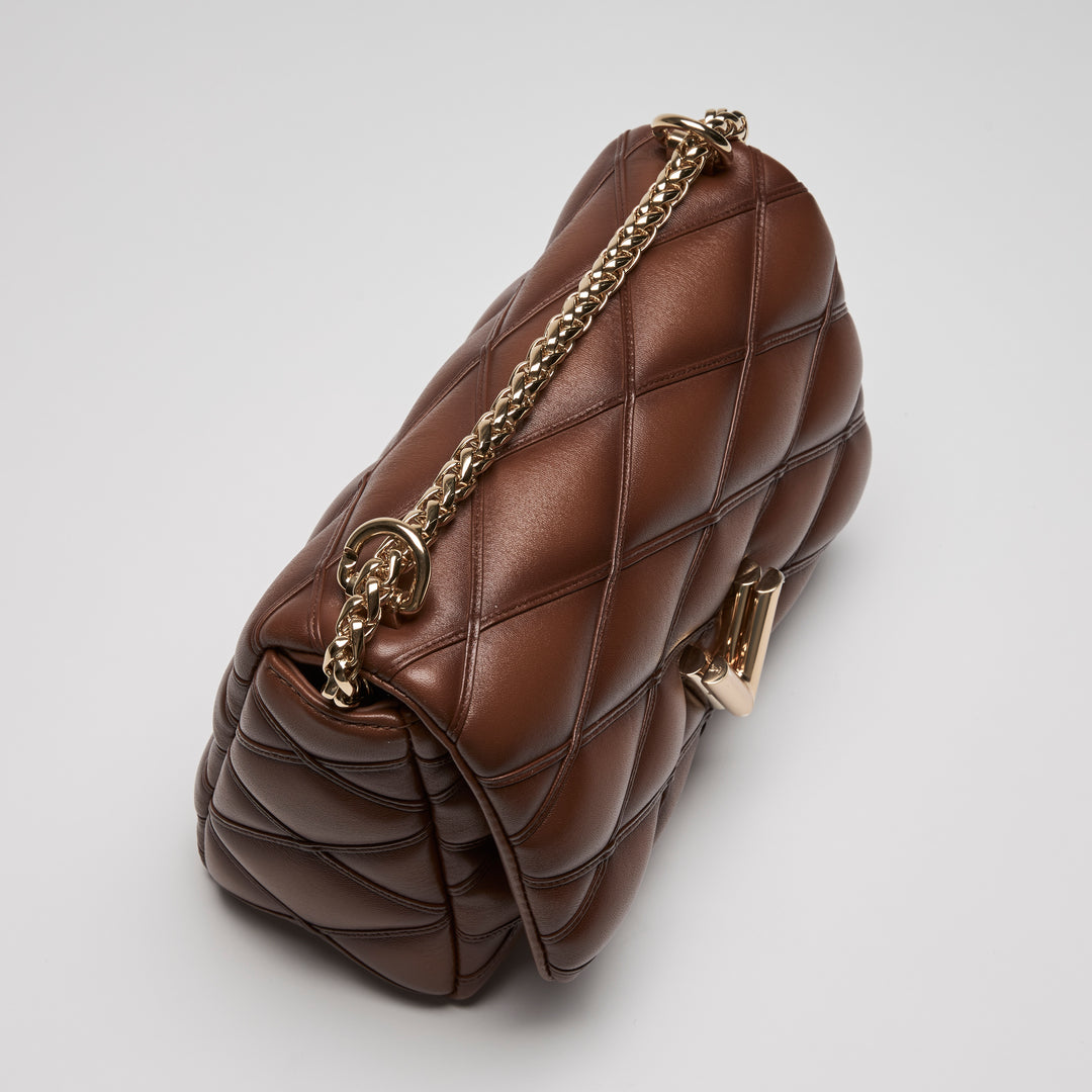 Louis Vuitton Brown Quilted Lambskin Leather Go-14 MM Bag