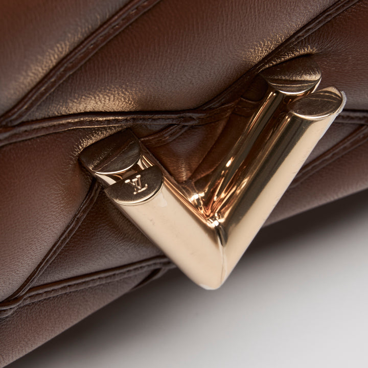 Louis Vuitton Brown Quilted Lambskin Leather Go-14 MM Bag