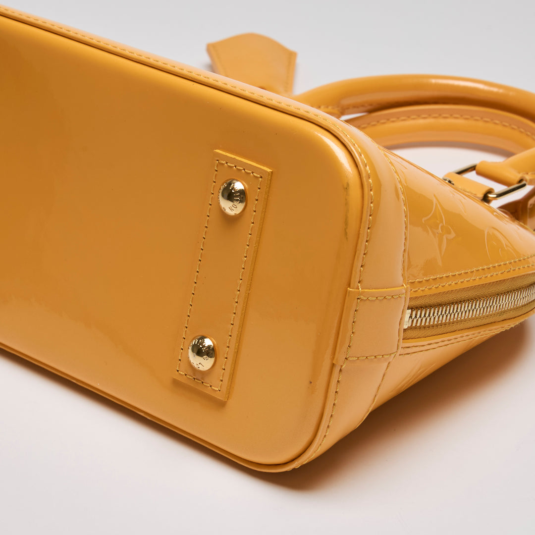 Louis Vuitton Jaune Passion Vernis Monogram Leather Alma BB
