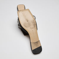 Mach & Mach Black Satin Double Bow Mules Size 39