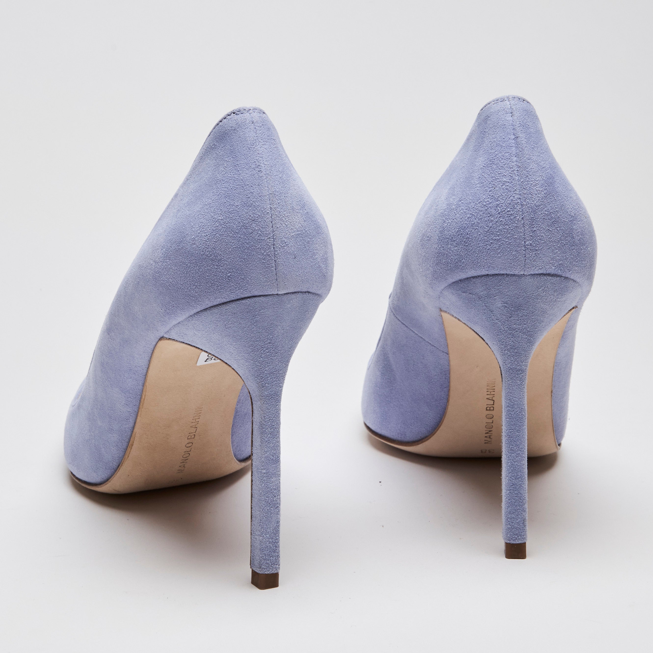 Manolo Blahnik BB Violet Suede Pointed Toe Pumps Size 38