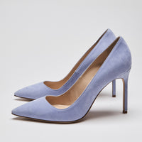 Manolo Blahnik BB Violet Suede Pointed Toe Pumps Size 38