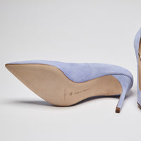 Manolo Blahnik BB Violet Suede Pointed Toe Pumps Size 38