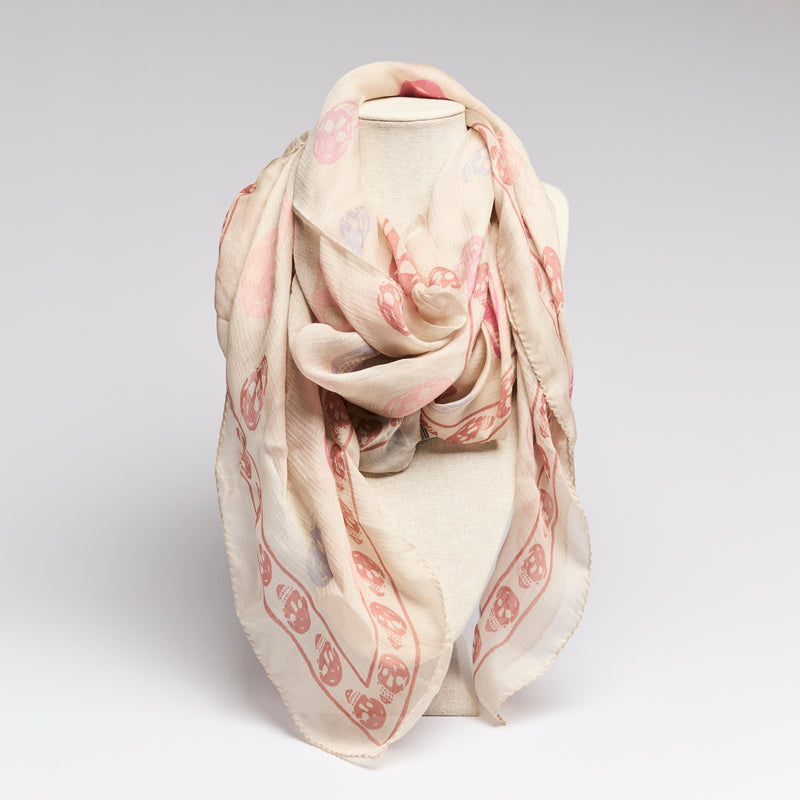 Alexander McQueen Skull Print Silk Scarf
