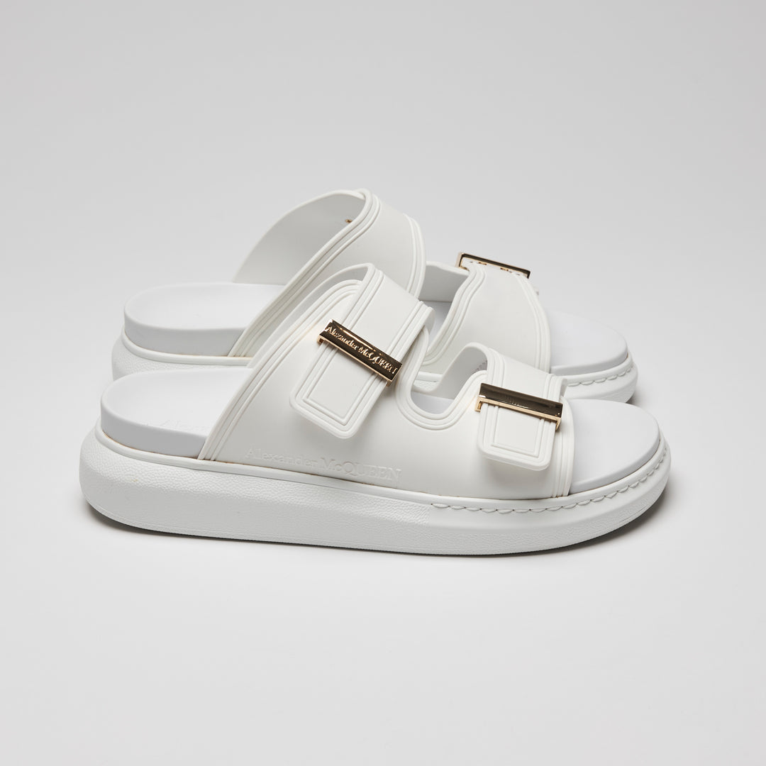 Alexander McQueen White Hybrid Oversized Slide Sandals Size 39