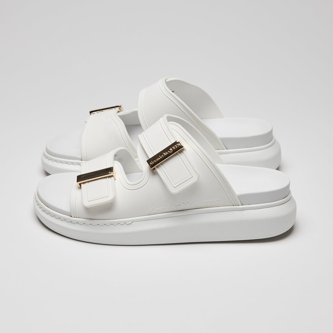 Alexander McQueen White Hybrid Oversized Slide Sandals Size 39
