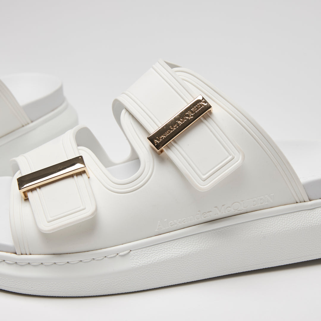 Alexander McQueen White Hybrid Oversized Slide Sandals Size 39