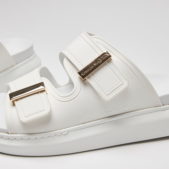 Alexander McQueen White Hybrid Oversized Slide Sandals Size 39