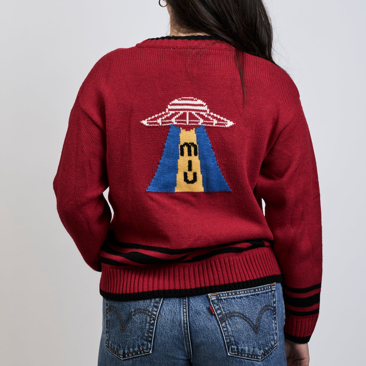 Miu Miu Red Wool Cardigan With Black Details Size S