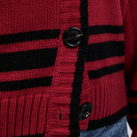 Miu Miu Red Wool Cardigan With Black Details Size S