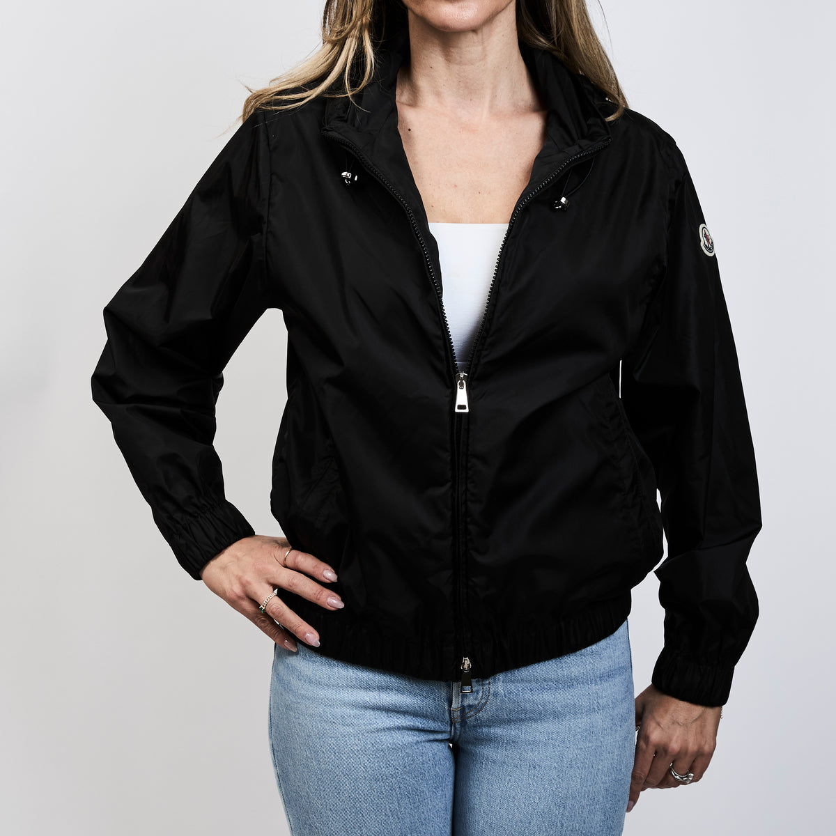 Moncler Black Windbreaker Size 0