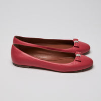 Mulberry Red Calf Leather Ballet Flats Size 39
