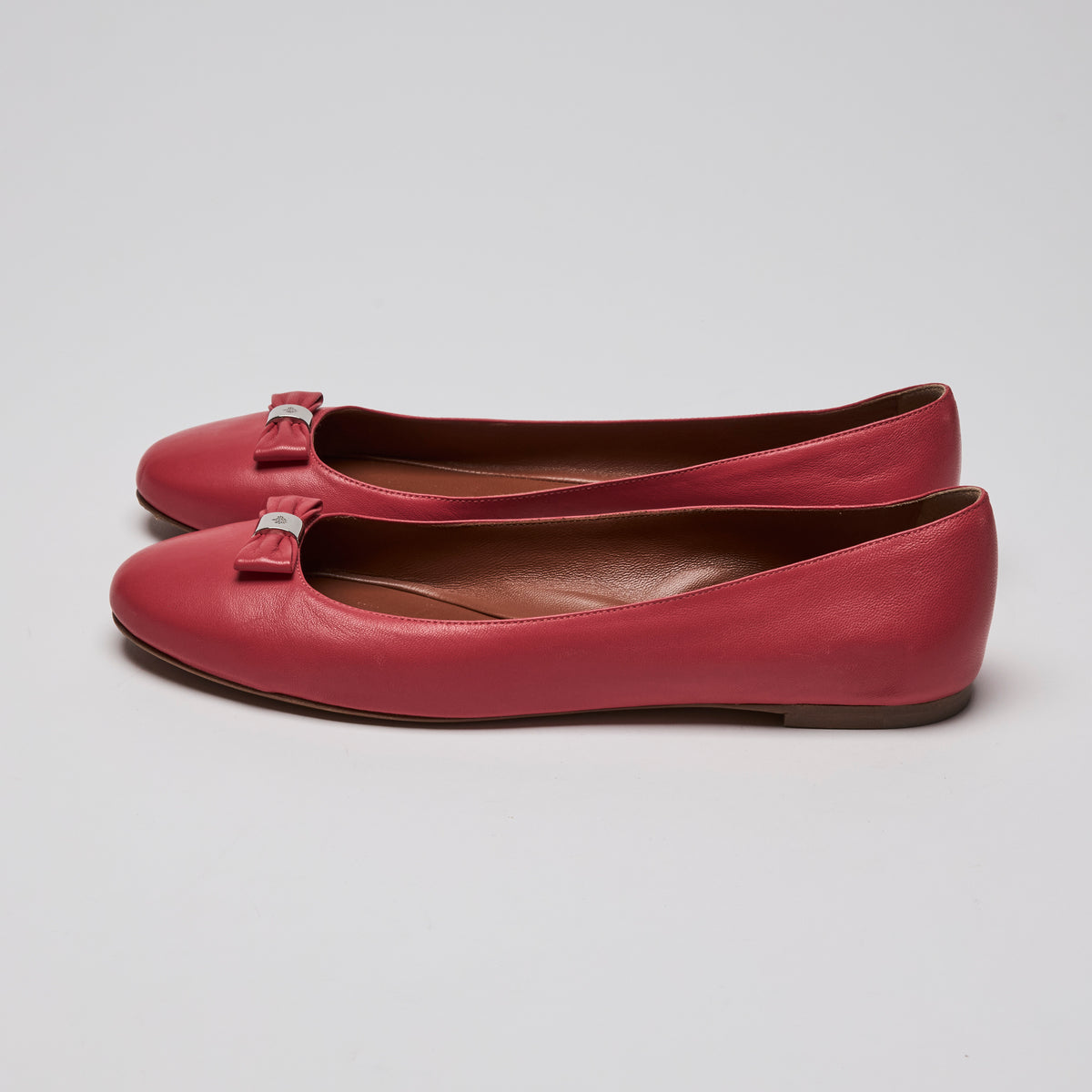 Mulberry Red Calf Leather Ballet Flats Size 39