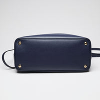 Prada Navy Saffiano Leather Cuir Double Tote