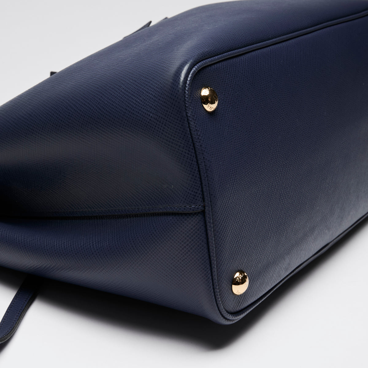 Prada Navy Saffiano Leather Cuir Double Tote