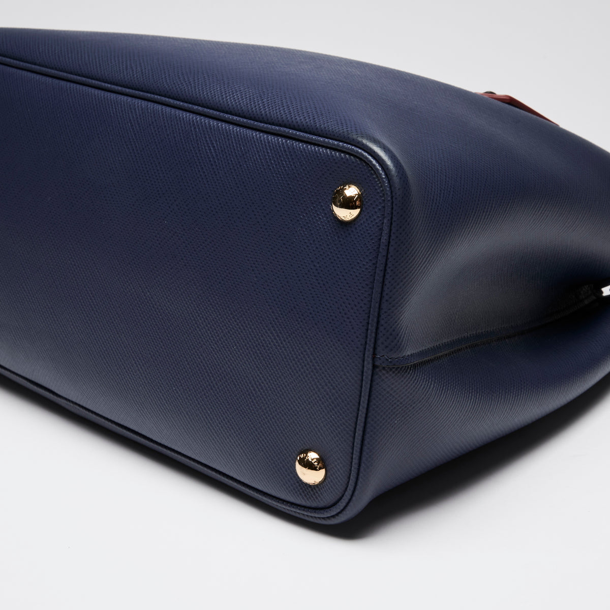 Prada Navy Saffiano Leather Cuir Double Tote