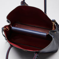 Prada Navy Saffiano Leather Cuir Double Tote