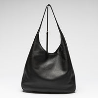 Prada Black Grained Leather Vitello Daino Hobo Bag