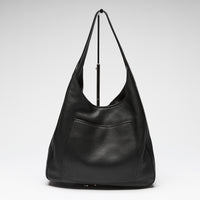 Prada Black Grained Leather Vitello Daino Hobo Bag