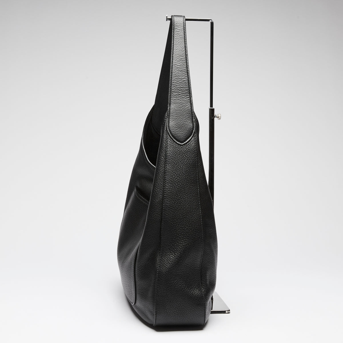 Prada Black Grained Leather Vitello Daino Hobo Bag
