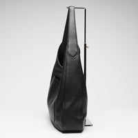 Prada Black Grained Leather Vitello Daino Hobo Bag