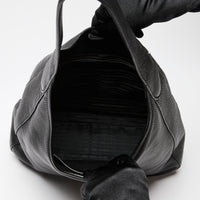 Prada Black Grained Leather Vitello Daino Hobo Bag