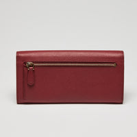 Prada Red Saffiano Leather Full Flap Wallet