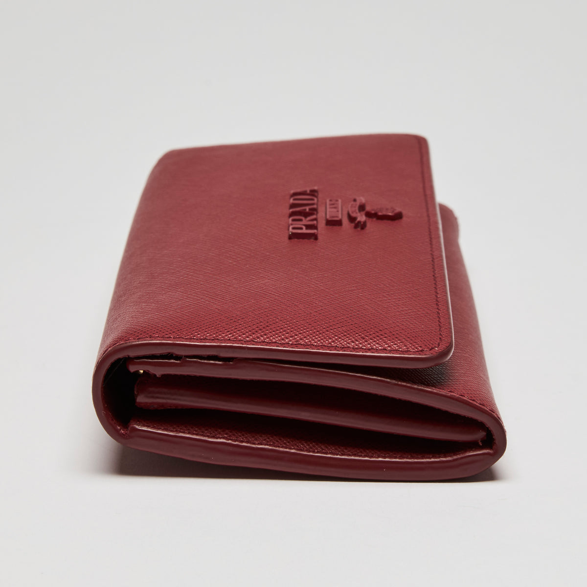 Prada Red Saffiano Leather Full Flap Wallet