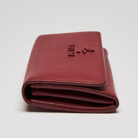 Prada Red Saffiano Leather Full Flap Wallet