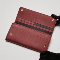 Prada Red Saffiano Leather Full Flap Wallet
