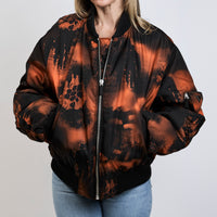 Prada re-nylon orange and black bomber jacket