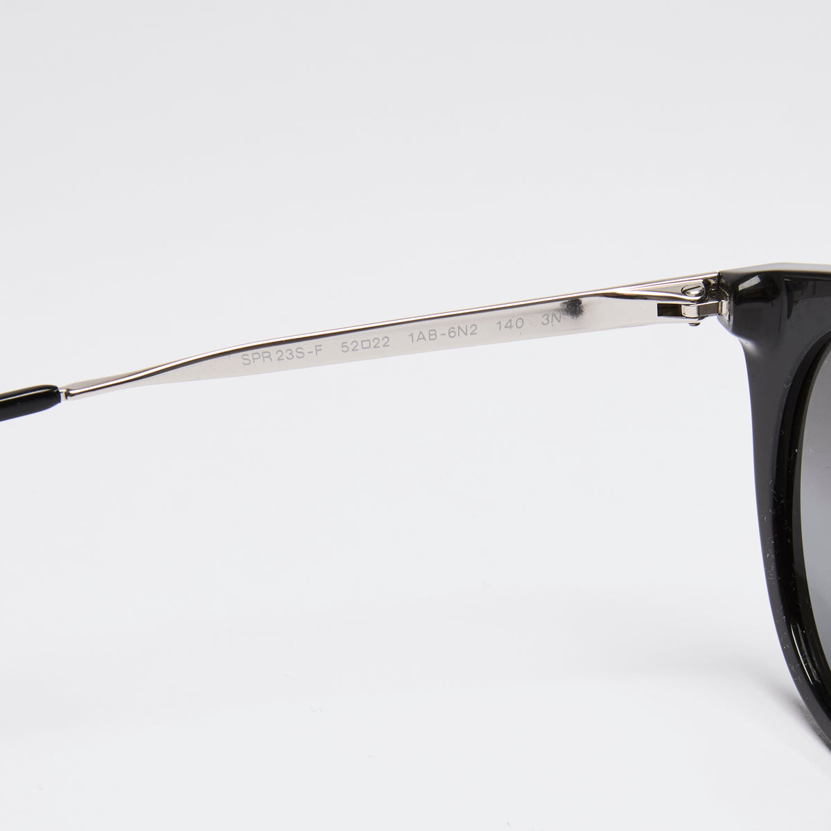 Prada Black and Silver Round Sunglasses