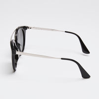 Prada Black and Silver Round Sunglasses
