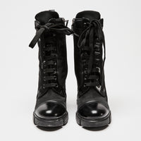 Prada Black Re-Nylon and Leather Booties Size 36.5