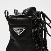 Prada Black Re-Nylon and Leather Booties Size 36.5