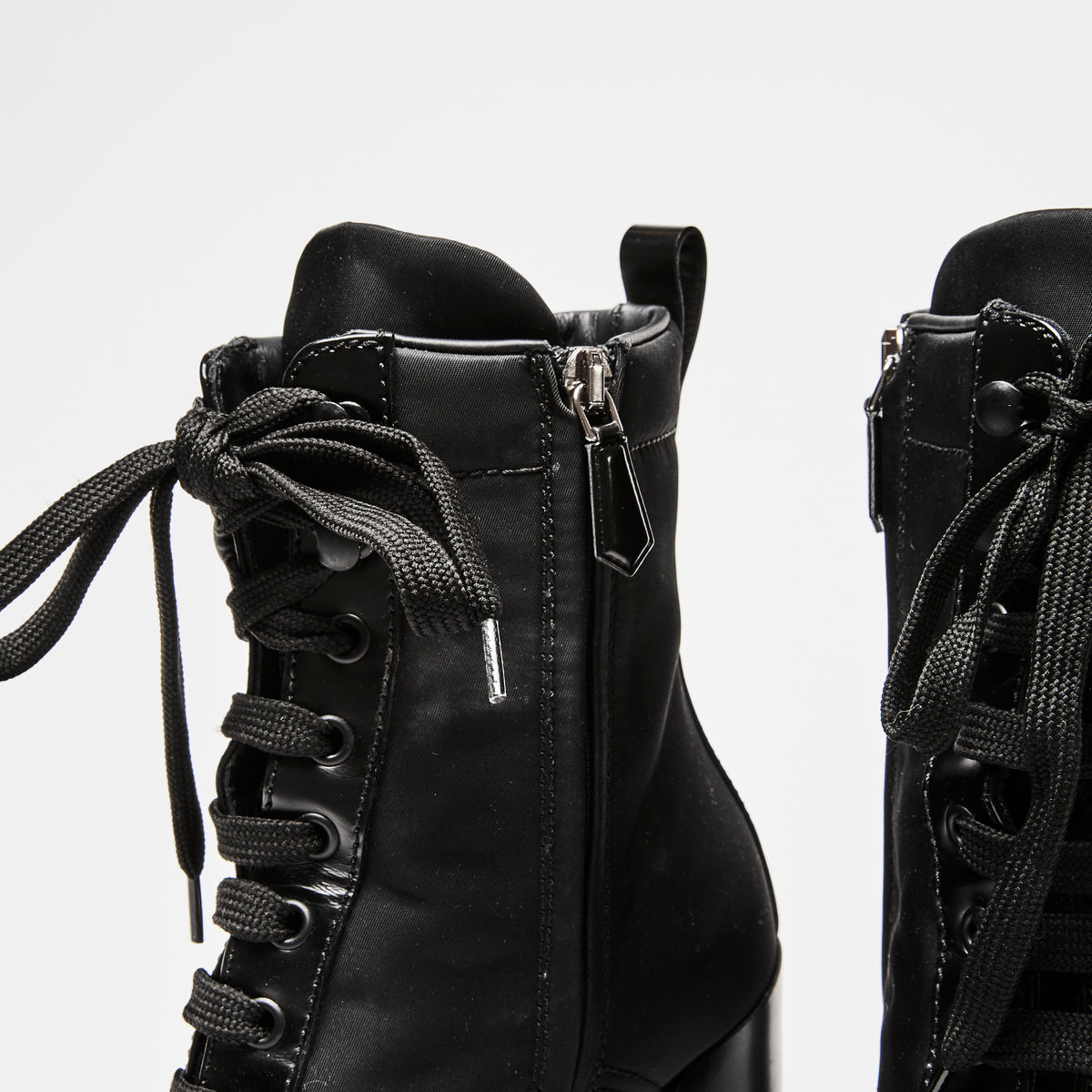 Prada Black Re-Nylon and Leather Booties Size 36.5