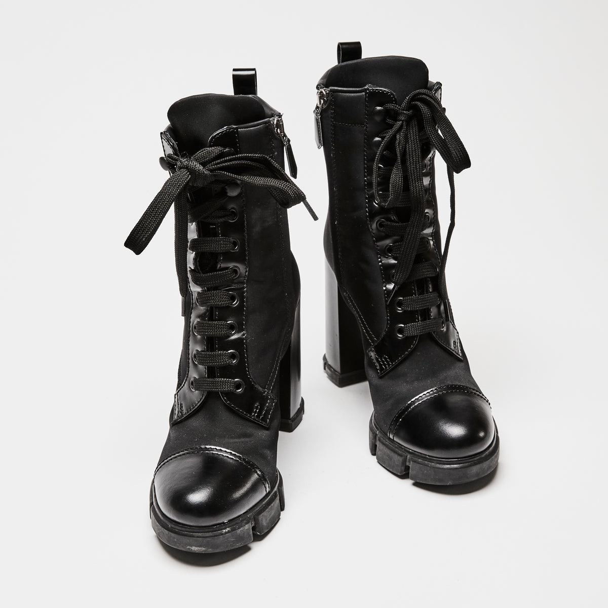 Prada Black Re-Nylon and Leather Booties Size 36.5