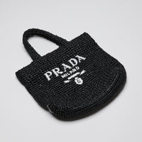 Prada Black Raffia Tote Bag