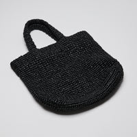 Prada Black Raffia Tote Bag