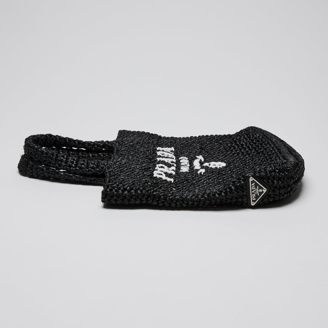 Prada Black Raffia Tote Bag
