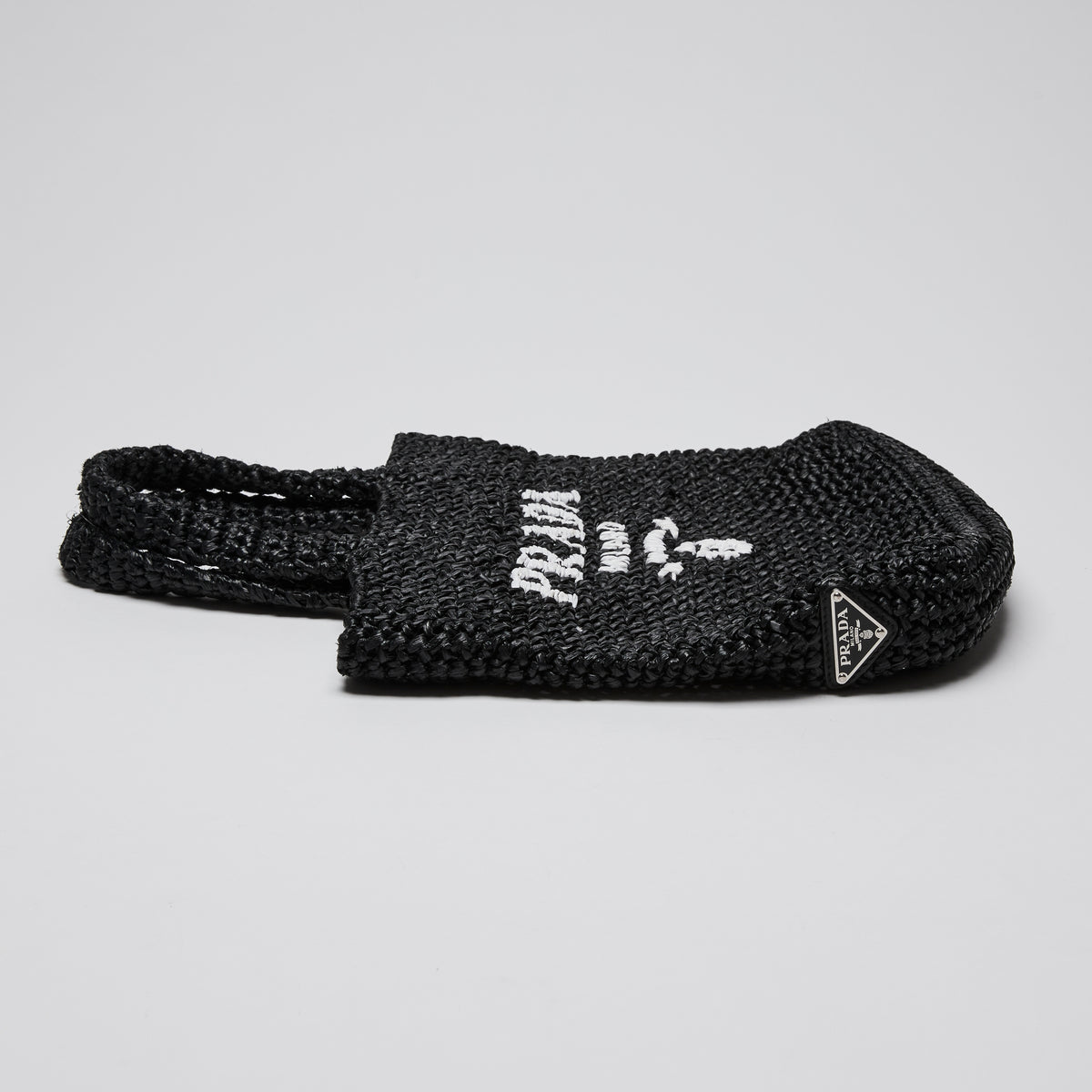 Prada Black Raffia Tote Bag