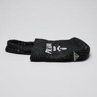 Prada Black Raffia Tote Bag