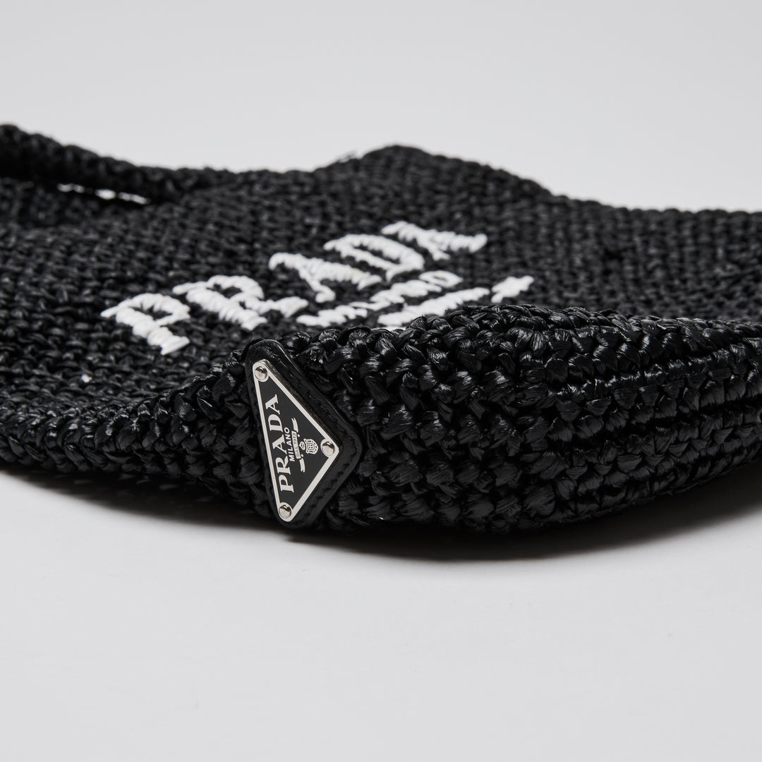 Prada Black Raffia Tote Bag