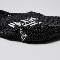 Prada Black Raffia Tote Bag