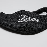 Prada Black Raffia Tote Bag