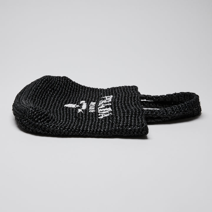 Prada Black Raffia Tote Bag