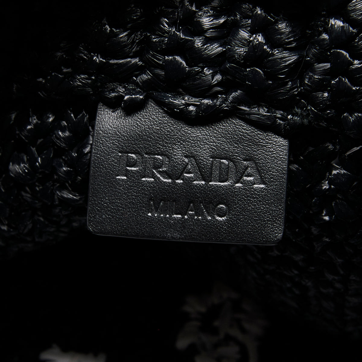 Prada Black Raffia Tote Bag