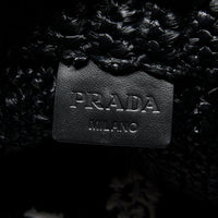Prada Black Raffia Tote Bag